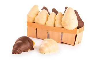 Cesta mini croissants bañados chocolate 10uds.