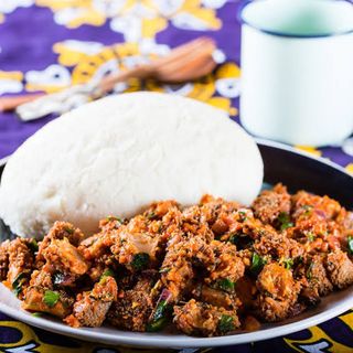 Ugali matumbo fry(tripes)