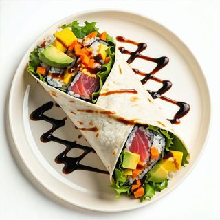 Sushi burrito con spicy tonno e mango