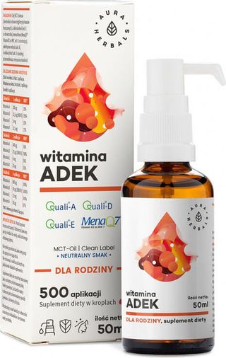 Witamina A + D3 + E + K2 ADEK 500 aplikacji 50 ml AURA HERBALS