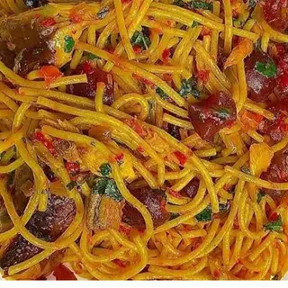 STIR-FRY PASTA X BEAF X EGG X PLANTAIN