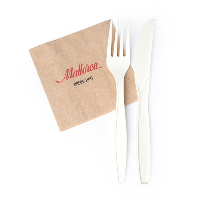 Pack bolsa tenedor, cuchillo y servilleta