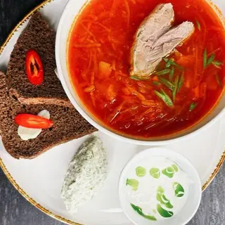 Борщ із свинними реберцями (450 гр)