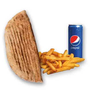 Rollo Kebab z serem (średnie), frytki, Pepsi 0.33l