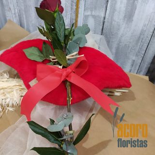 Detalle Rosa Roja Con Labios De Peluche