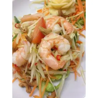 921. Som Tum con Langostinos  Som Tum with King Prawns – Auténtica Ensalada Tailandesa