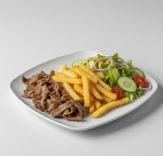 Plato De Shawarma De Carne Con Patatas Fritas