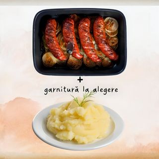 Cârnați la grătar + garnitură