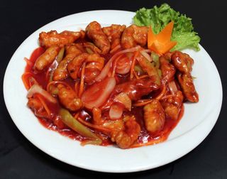 შემწვარი ღორის ხორცი მოტკბო-მომჟაო სანელებლით, E13