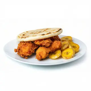 Pollo frito con yuca