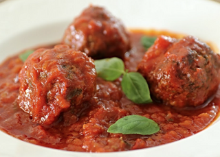 Tapa of Homemade Meatballs in Tomato Sauce