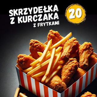 Skrzydełka z kurczaka z frytkami