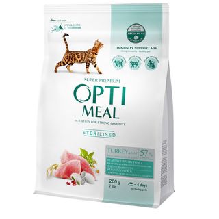 Optimeal Sterilised з індичкою та вівсом, 200гр
