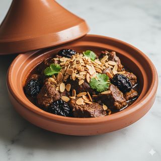 Tajine di manzo con prugne e mandorle