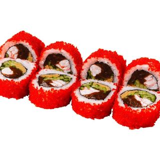 Kalifornia w tobiko z krewetką i tamago