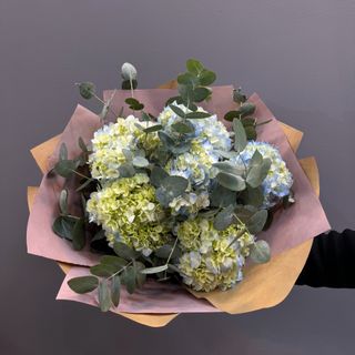 Ramo de 6 hortensias azules claros 