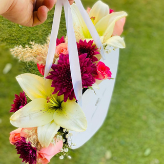 Coffret cœur avec fleurs 