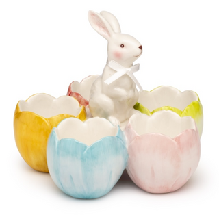 Support pentru oua din portelan cu iepuras