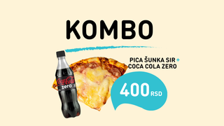 Pizza sunka sir + Coca Cola Zero