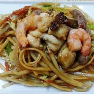 Tallarines con gambas