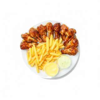 ALITAS DE POLLO con PAPAS