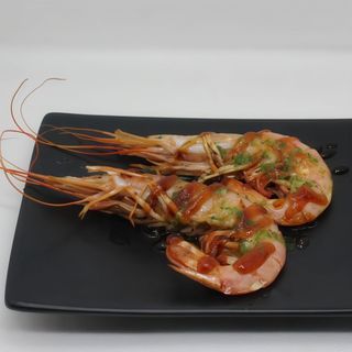 gamba con salsa ( 4 uds.)