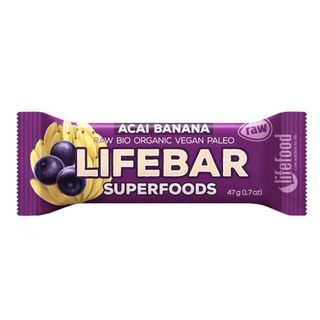 Baton z acai i bananem raw bezglutenowy BIO 47 g - Lifefood