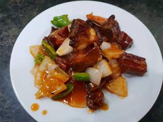 302. Costillas De Cerdo Con Salsa Agridulce