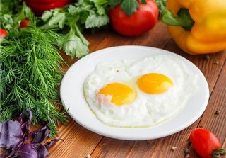 Fried egg of two eggs