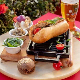 Baguatte with Chicken  and cream sauce+Fries+ Coca-Cola  - 0,33L