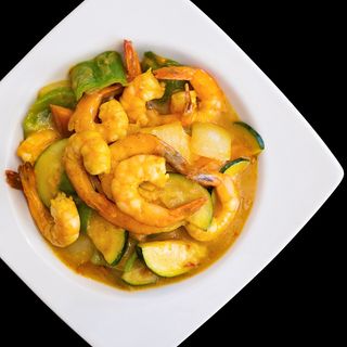 Gambas con curry