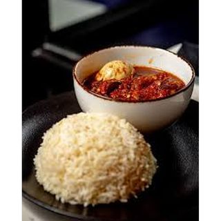 White Rice & Ofada Sauce