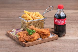 2 pieces of chicken, chips & a soda