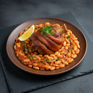 Ciolan afumat cu iahnie de fasole