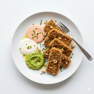Tempeh alle nocciole con salsa tricolore