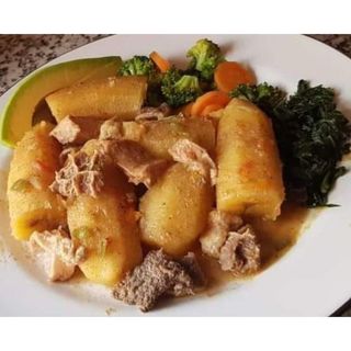 Matooke Katogo, Chapati, Sausages And Offals