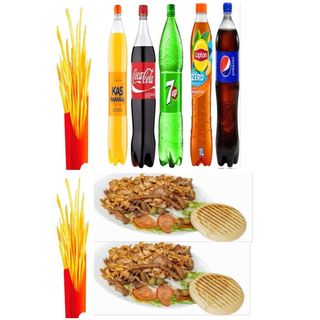 2 Platos + 2 Patatas + 2 Pan + Refresco 1 L