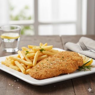 Escalope Pollo Con Patatas