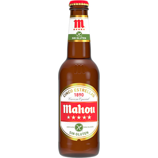 Cerveza Mahou 5 Estrellas Sin Gluten Botella 33cl.