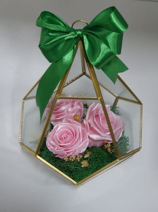 Aranjament 3 Trandafiri Criogenati Roz