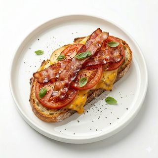 Alpargata De Bacon Con Queso Y Tomate