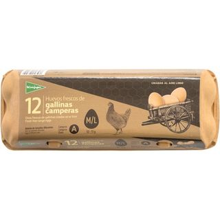 EL CORTE INGLES HUEVOS CAMPEROS CATEGORÍA A CLASE M-L ESTUCHE 12C12