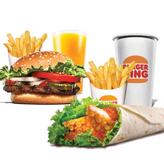 Crispy Chicken Wrap Menu M + Whopper Jr. Menu M