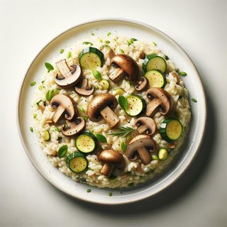 Risotto z pieczarkami i cukinią