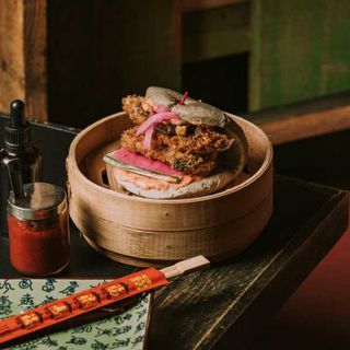 Bao de Beringela Chinesa e Cogumelo Eryngii (Vegan)