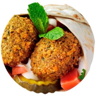 Falafel en pan rollo