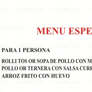 Menú especial para 1 persona