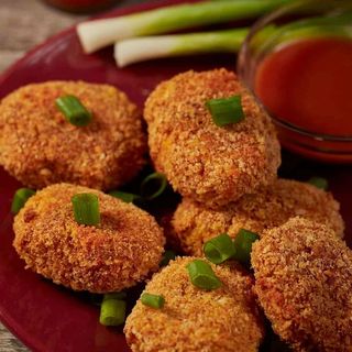 Nuggets De Pollo Vegano 7uni Y Salsa Sweet Chilli Casero