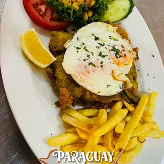 Ración De Milanesa Escalope Y Huevo Frito