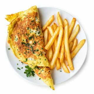 Omelette and chips